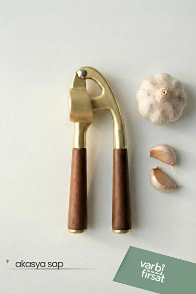 Varbifırsat أداة طحن الثوم الذهبية من أكاسيا سابلي