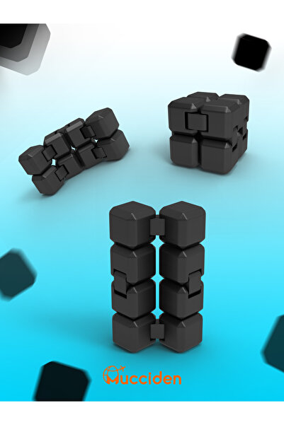 katlaç SİYAH RENK , infinity cube - sonsuz küp - stres küpü - hareketli küp