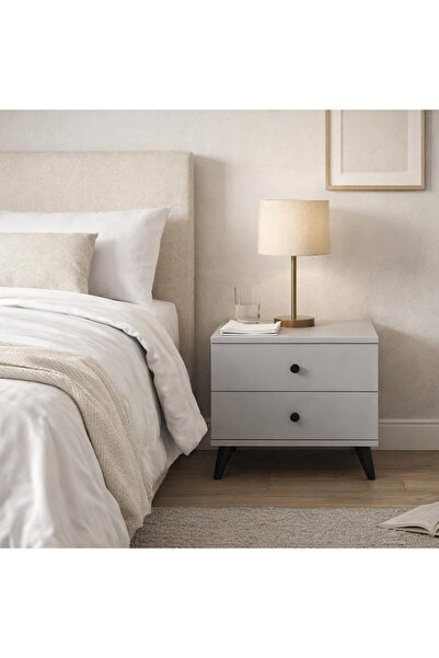 Dienni Simple Komodin 2 Çekmeceli 60x44x48 BEYAZ