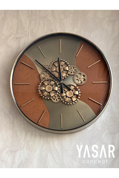 YASAR CONCEPT Ferrano Metal Çarklı Duvar Saati 55 Cm