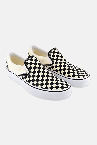 Vans أحذية رجالية كلاسيكية سهلة الارتداء، أسود/بيج