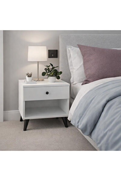 Dienni Simple Komodin Tek Çekmeceli 60x44x48 BEYAZ