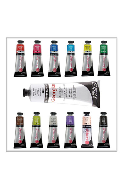 Pera Sanat Georgian 12 Renk 38ml. + 225ml. Titanium White Premium Yağlıboya Seti