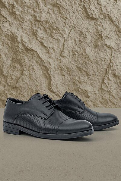 Rakerplus Black Matte Lace-Up Oxford Children's Classic Shoes