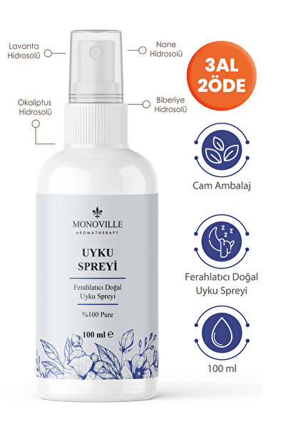 Monoville Uyku ve Yastık Spreyi 100 ml %100 Doğal (Sleep and Pillow Spray)