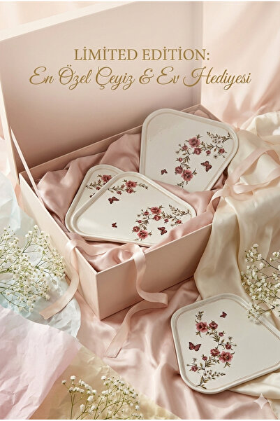 EMBazaar Rose Dream 6 Person 8 Piece Breakfast Set/Cake Set/Breakfast Set Pre...