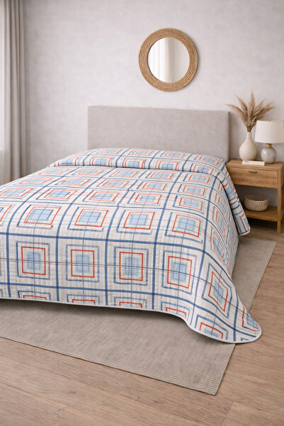 sternen glanz Laila Quilted Cotton Double Bedspread 200 X 230 cm Multi-Purpos...