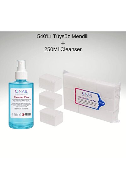 QNAİL PROFESSİONAL 540'Lı Tüysüz Protez Kalıcı Oje Manikür Temizleme Mendili ...