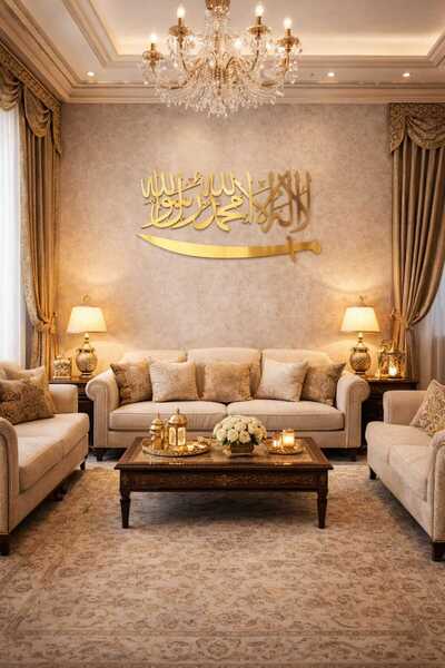 LAZORİAE Pleksi duvar tablosu: İslami dekor için “La ilahe illallah” yazılı