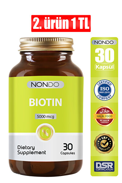 Nondo Biotin 5000 Mcg 30 Kapsül - Saç Ve Tırnak Vitamini
