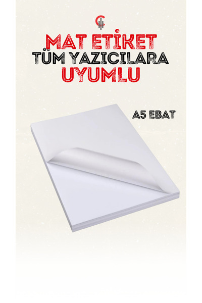 ÇÖZÜM KAĞIT Yapışkanlı Mat Etiket Kartuşlu Mürekkepli Tüm Yazıcılara Uygun St...