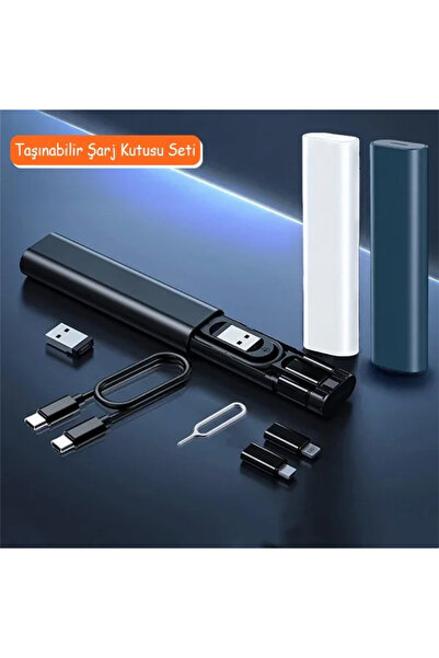 Yenimiyeni Cep Tipi 60w Bas Aç Type-C İphone Micro Usb Hızlı Şarj Kablo Seti