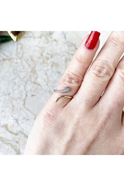 GOX خاتم مفصل الإبهام على شكل ثعبان مرصع بالأحجار