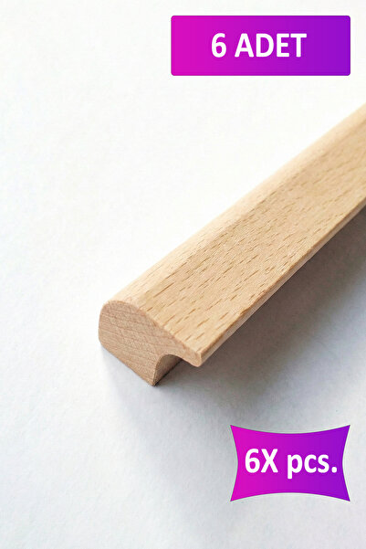 merbiles 6 Adet Oval Ahşap Kulp 25,6 Cm (256 MM) Çekmece Kulpu Modern Dolap K...