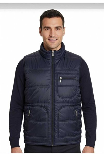 HAMİTOGULLARI Dark Blue Double Needle Vest