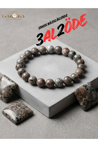 GALORA سوار قوي من الحجر الطبيعي على الطراز البوهيمي - إكسسوار روحاني بنمط رخامي