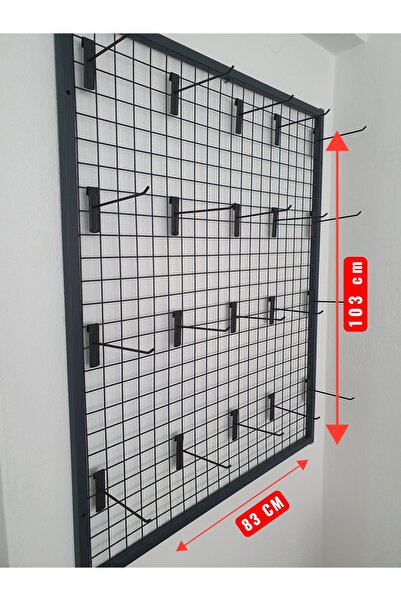 ASAFF TEL PANO 83X103 CM 4X4 SIK TELLİ DUVARA MONTE 20 ADET 15 CM KANCA DAHİL...