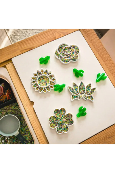 OEM Sensory Play Tray Set, 4 3D Printed Flowers, educational Montessori toy, ...