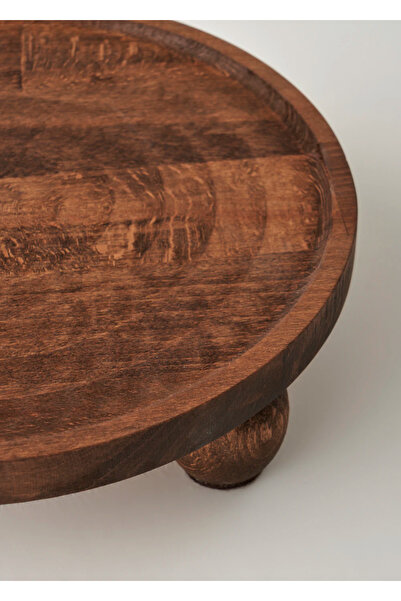 Bella Maison Wooden Ahşap Yuvarlak Sunum Standı Naturel (25 cm)
