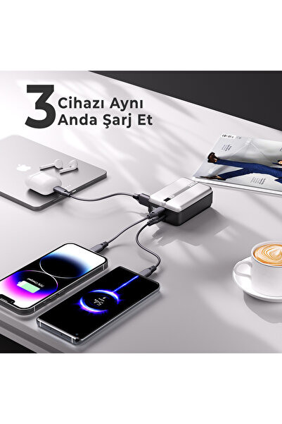 ZLOS MA20 65W 20000mAh Süper Hızlı Şarj ve Entegre Lanyard Kablo Özellikli Mini Powerbank
