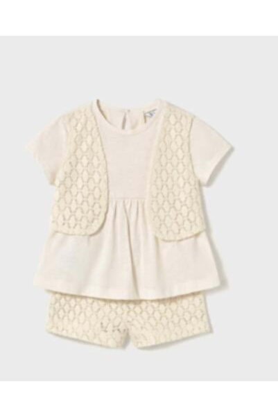MAYORAL KIZ BEBEK 1239 DANTEL DETAY ŞORTLU TAKIM GKM0352