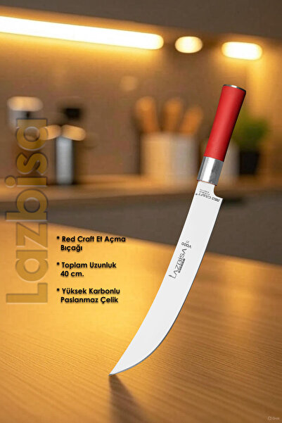 LAZBİSA Red Craft Serisi Mutfak Bıçak Vodo Şef Bıçağı Et Ekmek Sebze Salata Ş...