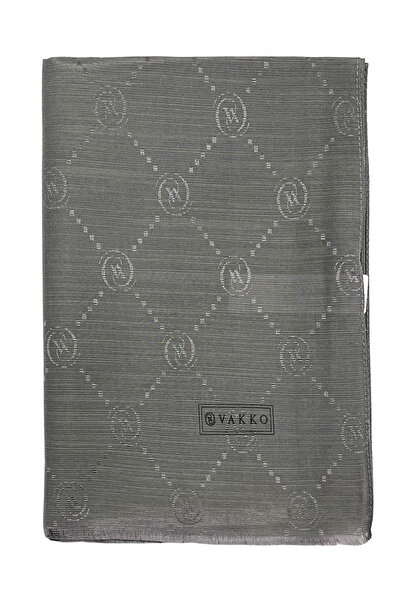 Vakko Pamuk İpek Şal - Monogram - Duman
