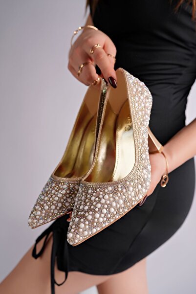 MUGGO STONY Tocuri cu pietre și perle încrustate, pantofi de mireasă, pantofi...