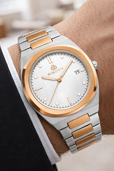 Bigotti Erkek Kol Saati Tüm Fonksiyonlar Aktif Gümüş-rose Gold Sdb004