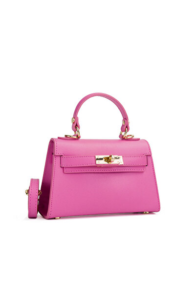 Posete Fagaras Poseta Piele Thea Baby - Roz Bombon, Geanta Casual din Piele N...