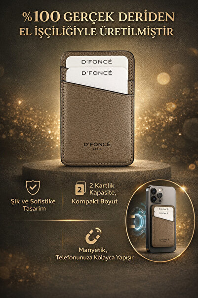 Dfonce Magsafe Hakiki Deri Kartlık Haki Floter