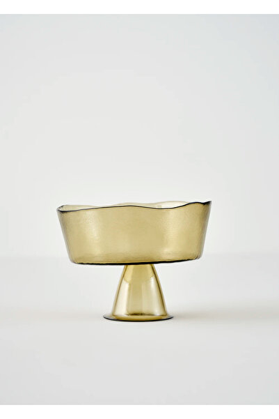 Bella Maison Bol de prezentare din sticlă cu picioare Geo, verde (21x16 cm)