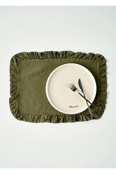 Bella Maison خدمة أمريكية أنيقة 100% قطن كاكي (35x45 سم)