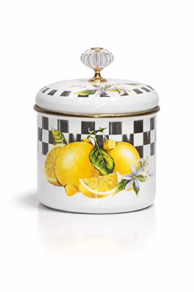 PR HOME Lemon Emaye Baharatlık Kavanoz Küçük Boy 10 cm