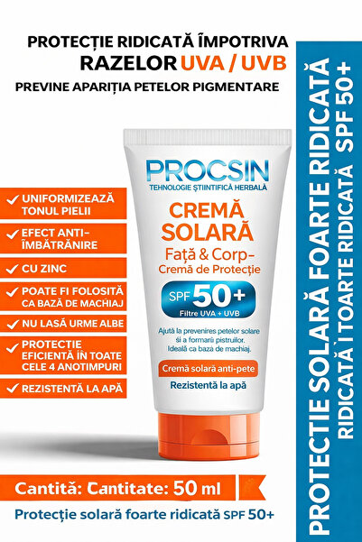 PROCSIN Anti-Spot Sunscreen SPF 50+ for Face and Body, Water Resistant – 50 ml