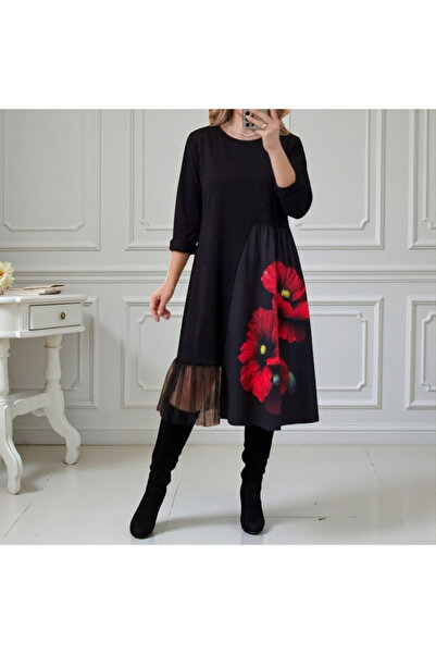 GLAMSI Rochie elegantă fantezie cu detalii 3D și dantelă