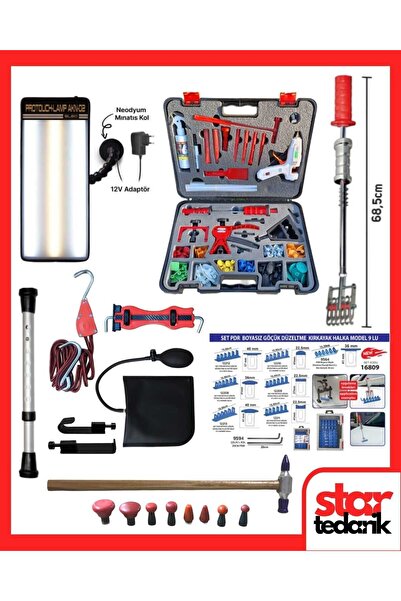 STAR PDR Kaporta Çektime Boyasız Göçük Düzeltme Aparatı Seti 160 Parça Özel Seri