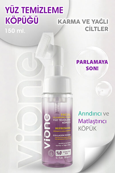 vione Yüz Temizleme Köpüğü Karma ve Yağlı Ciltler İçin Arındırıcı & Canlandır...