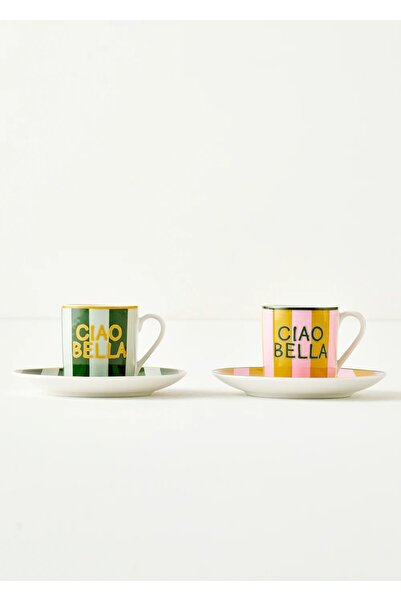 Bella Maison Ceașă de cafea Line 2 verde-portocaliu (90 cc)