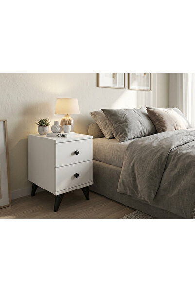 Dienni Simple Komodin 2 Çekmeceli 30x44x48 BEYAZ