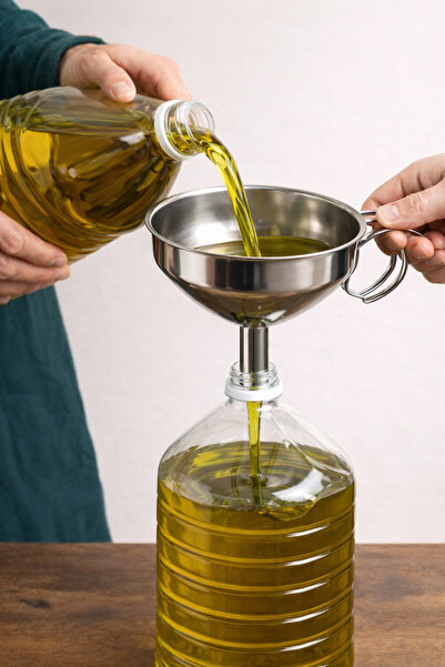 Binbirreyon Paslanmaz Çelik Huni 15cm Saplı Metal Huni Ra641