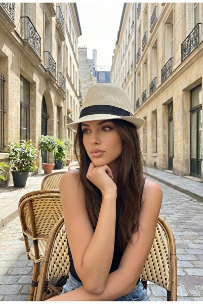 LAGRANZE قبعة جاكسون فورتر صيفية من القش الفاخر للسيدات