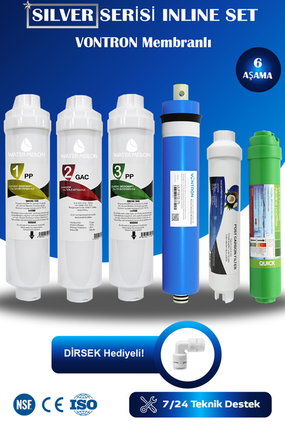 WaterMelon SİLVER Seri Kapalı Kasa Su Arıtma Cihazı Uyumlu Inline 5 Aşamalı V...
