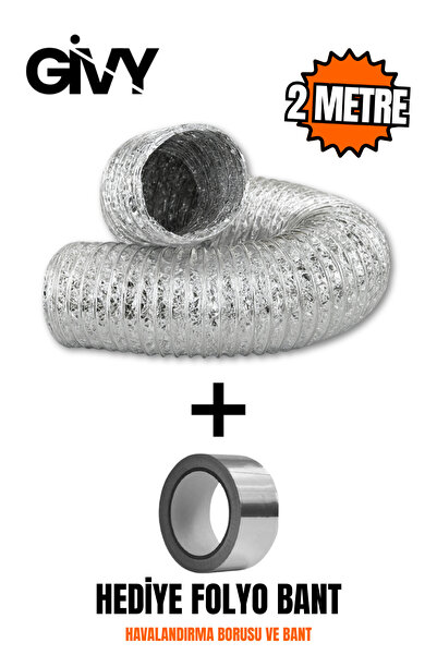 GİVY 2 Metre Telli Ankastre Ve Aspiratör Borusu || Alüminyum Davlumbaz Baca F...