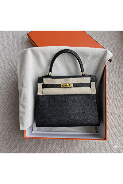 MoonliWear Geantă de mână din piele maro cu capac cu blocare