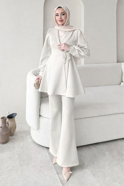 Tesettür Diyarı Set de îmbrăcăminte islamică pentru femei, din țesătură scuba...