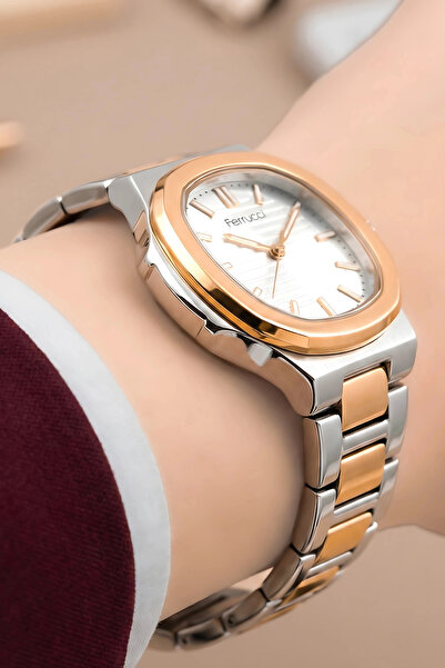 Ferrucci Women's Wristwatch Steel Band 3 Atm Water Resistant Bracelet Gift Silver-Rose Sdfer045