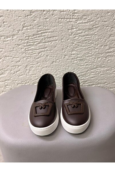 Beyond Balerini din piele maro, moderni, cu cataramă, pentru femei BYNDBYZ01