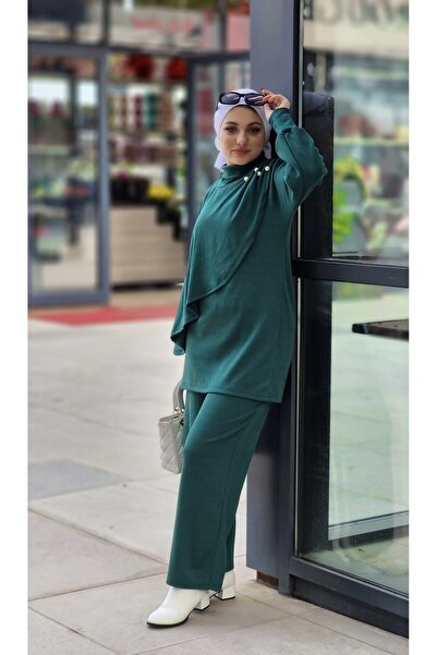 Esre Store 4448 - Set Hijab cu jumătate de gât verde