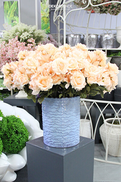 Dekorsende Yapay Gül Lilyum Ortanca Demeti Somon